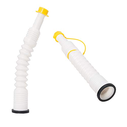 ORANDESIGNE Replacement Gas Can Spout Old Style Pour Nozzle W/Stopper Cap Flame Arrestor Fine & Coarse Screw Collar Caps for Pre 2009 Gas Cans Fuel Tank Container Jug, White (5 Pack) - Thumbnail 4