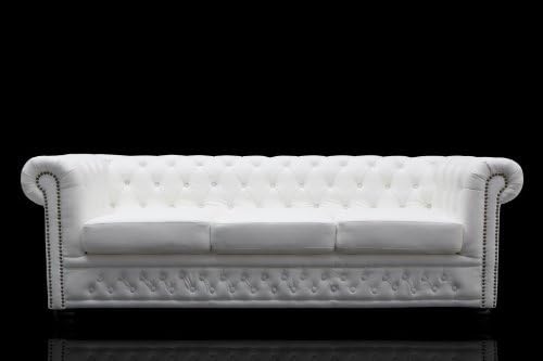 Casa Padrino Chesterfield 3er Sofa Weiss Wohnzimmer Couch Mobel Amazon De Kuche Haushalt