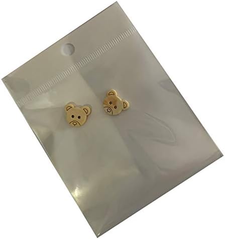 Wooden bear sewing buttons set with various designs, valued at $39.99.