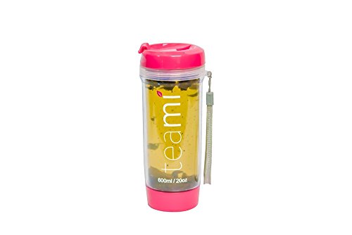 FRUIT INFUSER Water Bottle Tumbler with a Lid | 100% BPA FREE | Our Best Infusion Bottles for Infused Fruit, Smoothies, Tea, and Coffee | Double Walled Mug, Hot & Cold (20 Ounces, Pink) - Thumbnail 5