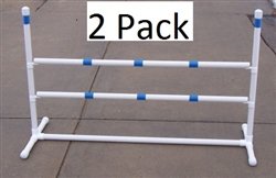 2 Pack of Agility Gear HD Fixed Base Practice Jumps - Two Striped 48" Jump Bars on each Jump