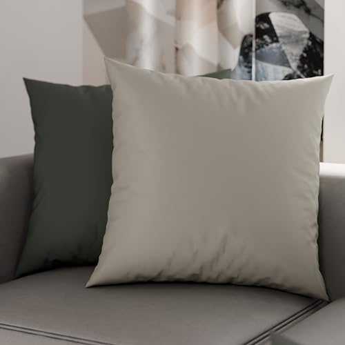 PETTI Artigiani Italiani - Pair of Microfiber Pillowcases 80x80 cm, Bedroom Furniture Cushions, Sofa, Set of 2 Cushion Covers, Light and Dark Gray Double Face Pillowcase