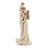 Dayanaprincess New Cute Boy Family Figurine Home Office Table Top Figurine Mother Father Son Attractive Statue Holder