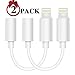 iPhone Headphone Adapter, iPhone 7/7Plus Adapter Headphone Jack, 2 Pack Lightning to 3.5 mm Headphone Jack Adapter Compatible with iPhone 7/7 Plus Accessories(iOS 10.3)