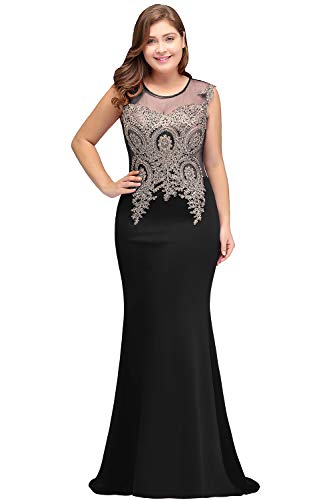 MisShow Women's Wedding Dresses Formal Bridesmaid Cocktail Dress Black 20W