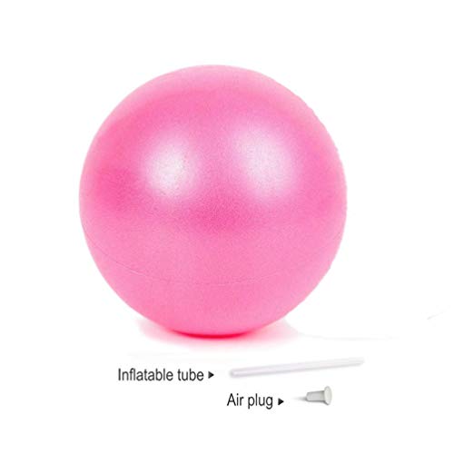 Mini Exercise Barre Ball for Yoga,Pilates,Stability Exercise Training Gym Anti Burst and Slip Resistant Balls with Inflatable Straw (Pink)