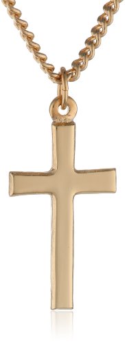 Bob Siemon Gold Plated Plain Cross Pendant Necklace, 24"