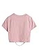 SweatyRocks Tshirt Camo Print Distressed Crop T-Shirt (Small, Pink#1)