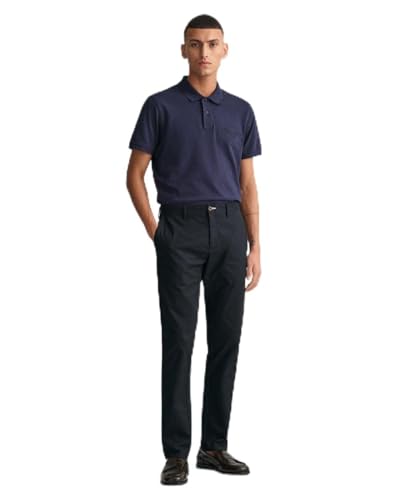 GANT Slim Tech Prep Chinos Pantalon, Black, 29W / 34L Homme