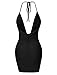 LE3NO Womens Sexy Bodycon Deep V Neck Backless Halter Mini Party Club Dress