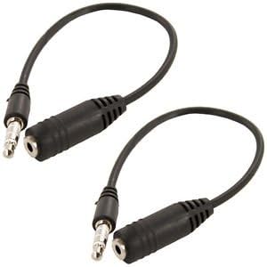 LuckyTECH 2 3.5mm Male to 2.5mm Female Aux Audio Cable Cord Adapter Converter for Headsets