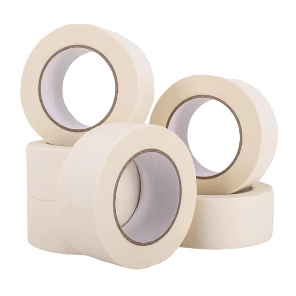AMD Nexus Pack of 6 Masking Tape | 48mm Wide, 50 Metre Rolls | Ideal for Painters, Decorators Professional & DIY Use | Painting Walls, Crafts & more