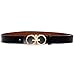 MoYoTo Womens 1.10″Wide Genuine Leather Fashion Designer Buckle Thin Belts For Dresses (Black)