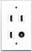 RiteAV - 3 x HDMI and 1 x Toslink Digital Audio Port Wall Plate White primary