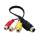 10inch S-Video 7-Pin Mini-DIN Male to 3 RCA Female Cable