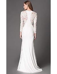 Aofur vestido de noche para mujer, de encaje, floral, para cóctel, vestido de novia