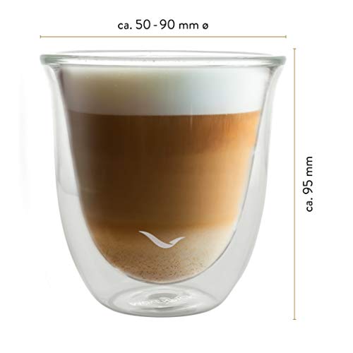Mövenpick 6 x Cappuccino Gläser 250ml - Spülmaschinengeeignete doppelwandige Gläser - Thermogläser geeignet als… – Bild 6