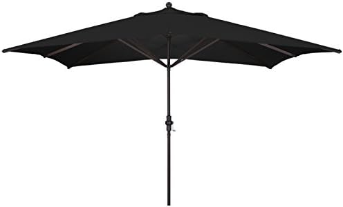 Amazon Com California Umbrella 11 X 8 Rectangle Aluminum Market Umbrella Crank Lift Bronze Pole Sunbrella Black Patio Umbrellas Garden Outdoor
