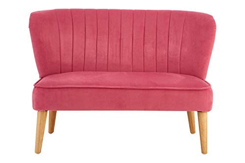 Mia Kids Sofa, Children's Furniture, Polyester Velvet, Soft Pink - 2 Seat