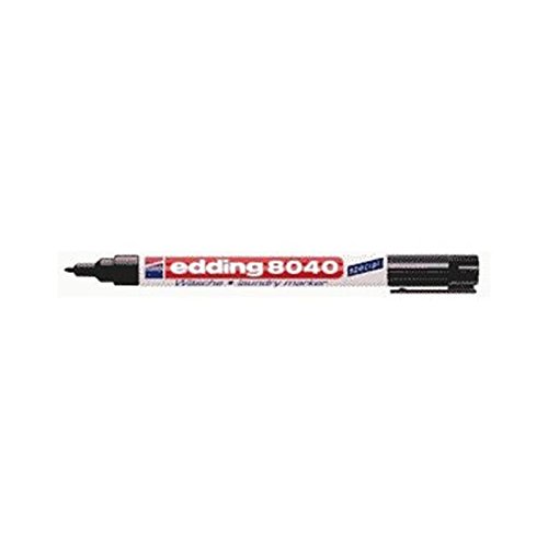 edding 8040 Wäschemarker - Schwarz - Permanentes Beschriften von Textilien und Kleidung - Waschfest und kochfest bis 95 Grad 