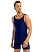 MSemis Men's Leotard Bodysuit Underwear Spandex One-Piece Dance Unitard Biketard Jumpsuit Singlet Navy Blue X-Large