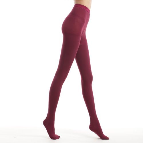 Fytto Style 1026 Women's Comfy Compression Socks, 15-20mmHg, Pantyhose, Burgundy, Small Size