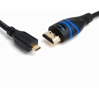 BlueRigger High Speed Micro HDMI to HDMI cable with Ethernet (6 Feet)- Supports 4K, 3D, Audio Return