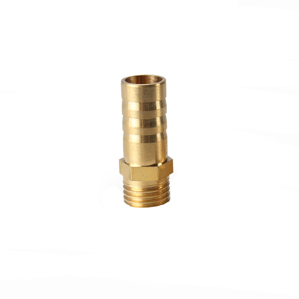TopHomer 1Pcs BSP Hose Connector Brass Pipe Fitting 6mm/8mm/10mm/12mm/16mm/19mm/25mm, Hose Barb Tail Male BSP Thread Connector Joint Copper Coupler Adapter