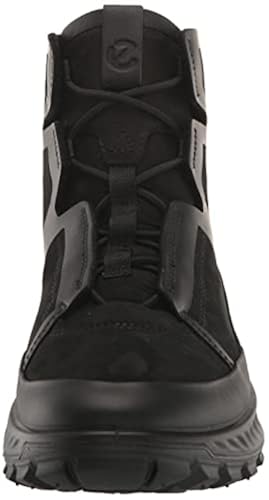 ECCO Men's Exostrike Stealth Mid Hiking Boot, Black/Black Nubuck