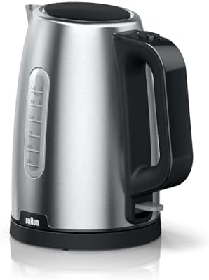 PurShine - Bollitore elettrico, base girevole a 360°, indicatore del livello dell'acqua, stoccaggio del cavo, funzione di spegnimento automatico, capacità 1,7 l, WK1500BK, 2200 W, nero