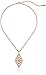 1928 Jewelry Rose Gold-Tone Filigree Adjustable Pendant Necklace, 16