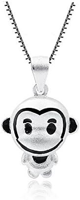 100% Sterling Silver Monkey Necklace