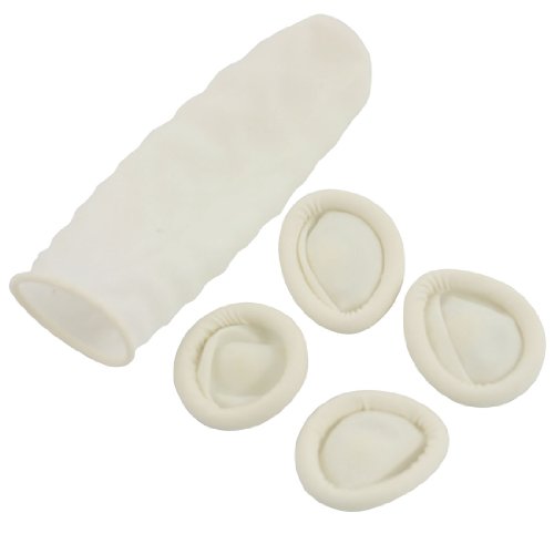 UPC 696727337453, uxcell® 100 Pcs Disposable Rubber Latex Finger Cots ESD Fingertips Gloves