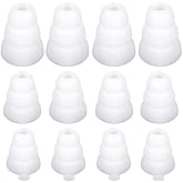 JNSA Triple Flange Ear Tips Eartips Earpads Ear Buds Tips Compatible with Inside Diameter 4mm-5mm Earbuds in-Ear Headphones,S/M/L,6 Pairs, White 3F6P3W