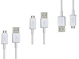 Samsung Micro USB Charging Data Cable for Samsung Mobiles, 3 Pack - Non-Retail Packaging - White