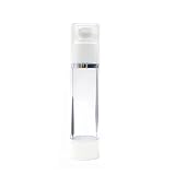 Angelakerry 10pcs 50ml Silver Edge Cosmetic Airless White Bottles Pump Plastic Treatment Travel