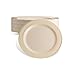 DELUXE PLASTIC PARTY DISPOSABLE PLATES | 6 Inch Hard Wedding Dessert Plates | Ivory with Gold Rim, 40 Pack | Elegant & Fancy Heavy Duty Party Supplies Plates for all Holidays & Occasions