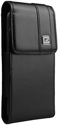 [Gorilla Clip] CASE123 MPS Mk II TLS Vertical Premium Genuine Leather Swivel Belt Clip Holster Pouch for 4.7" Apple iPhone 7 for use with Apple leather case or TPU covers - Black Cowhide