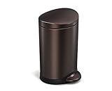 Simplehuman 6-Liter Semi-Round Bathroom Trash Can image large Simplehuman 6-Liter Semi-Round Bathroom Trash Can image large