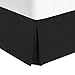 Nestl Black Full Bed Skirt - Full Size Bed Skirt 14 Inch Drop - Brushed Microfiber Bed Skirts - Hotel Quality Pleated Bed Skirt - Shrinkage & Fade Resistant