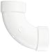 Spears P304 Series PVC DWV Pipe Fitting, 1/4 Bend, Long Sweep Elbow, 3