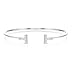 Sterling Silver Double Bar T Bracelet with White Cubic Zirconia