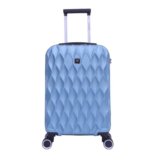 SANTINO Mala de Viagem Media 23kg Rígida ABS 4 Rodas 360º com TSA Leve Resistente Flexível Antifurto Azul Claro tamanho 24 polegadas