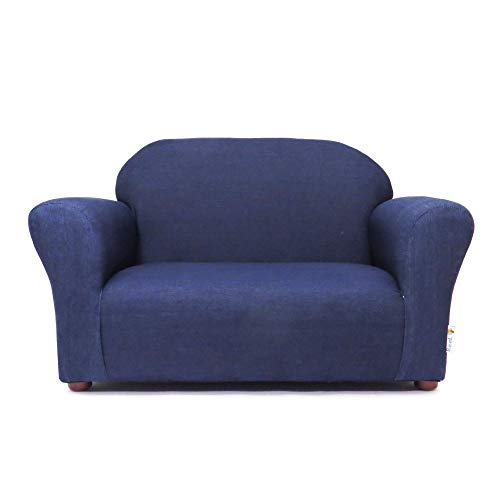 Keet Roundy Denim Children's Chair, Sofa and Ottoman Set, Denim Blue, 33 pounds