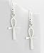 Egyptian Cross Ankh of Life Sterling Silver Hook Earrings