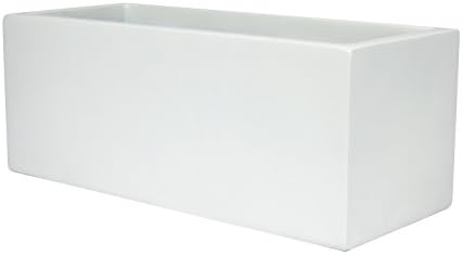 Brisbane Rectangle Fiberglass Planter Box (L:24" x W:8" x H:8", Matte White)