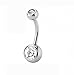 CrazyPiercing 10PCS 316L Surgical Grade Steel Rhinestone Belly Button Navel Ring Bar 23x8mm