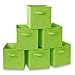 Casafield Set of 6 Collapsible Fabric Cube Storage Bins, Lime Green - 11