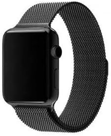 Amazon Eurokohaku ユーロコハク Apple Watch バンド Series6 5 4 3 2 1 対応 42mm 44mm アップルウォッチ ベルト レディース メンズ コンパチブル おしゃれ 交換 ステンレス ミラネーゼループ マグネット 黒 黒 スマートウォッチアクセサリ 通販