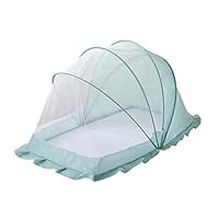 Olpchee Portable Folding Baby Crib Mosquito Net Bottomless with Sunshade Design for Bed (Blue)